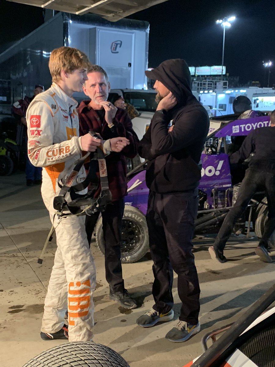 Your heat race winner @RyanTimms_5T discusses with @MrBeau25 and @JaydrakeJay how the car felt and what needs to be changed!