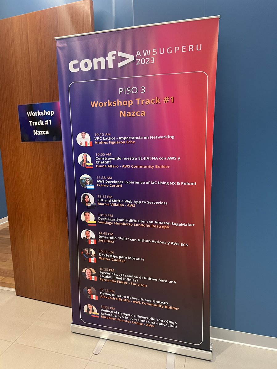 jamdiazdiaz's tweet photo. Gran experiencia mi participación en la #AWSConfPeru2023. Felicitaciones a los organizadores ya que hubieron más de 2000 personas. Un éxito cc @perujug #exoreaction @joedayz https://t.co/8XvxJQZ0dD