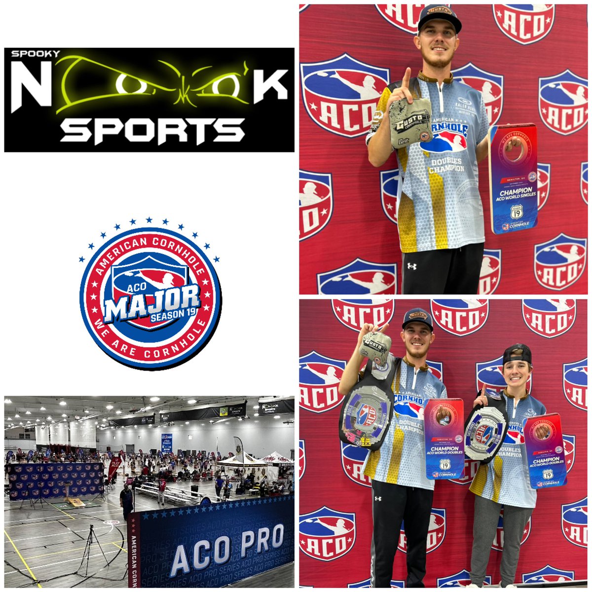 ACO's tweet photo. Not a copy/paste...another winning performance by these two. Great pitching by ALL this weekend at Spooky Nook #americancornhole #acomajor #spookynookchampionmill #cornhole #hurtlocker https://t.co/86Nqid3Gnf
