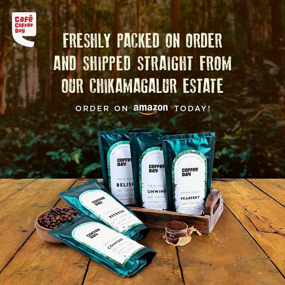 Relish the flavour of the freshest coffees right from our Chikamagalur estate. Available on Amazon. Order them today by using the link - amazon.in/stores/CafeCof… #cafecoffeeday #coffeelovers #CCD #amazon #coffee #chikamagalur