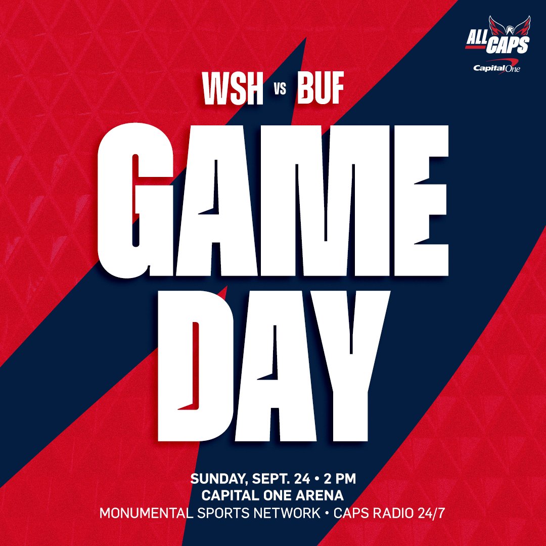 Washington Capitals (@capitals) on Twitter photo PRESEASON GAMEDAY!
We're kicking off the preseason at home and for the first time on <a href="/MonSportsNet/">Monumental Sports Network</a> at 2pm!
#CapsSabres preview: Washca.ps/vsBUF-Sept24 PRESEASON GAMEDAY!
We're kicking off the preseason at home and for the first time on <a href="/MonSportsNet/">Monumental Sports Network</a> at 2pm!
#CapsSabres preview: Washca.ps/vsBUF-Sept24