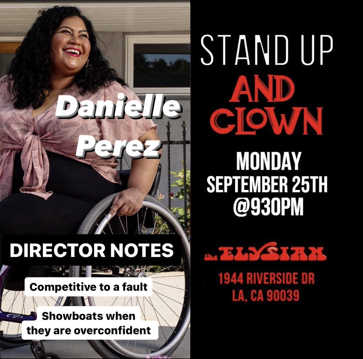 THIS MONDAY! 930! @ElysianTheater Very excited for this STAND UP AND CLOWN lineup! Come see comics do clown work under my ruthless direction: @DylanAdler6 @DivaDelux @LiamCullagh @Notbaddon tinyurl.com/ypsk378u