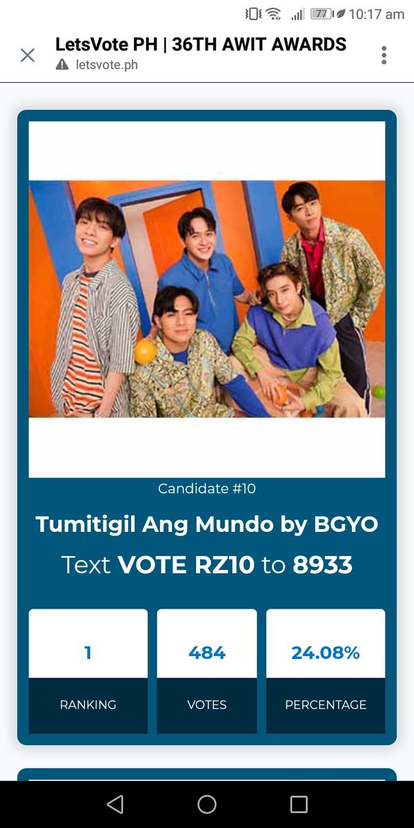 onlystanbgyo's tweet photo. Let's vote #BGYO!

send to 8933
Text VOTE SB9 for favorite group artist
Text VOTE RZ10 for favorite song

Let's win this award for them guys! https://t.co/VrkedDofcF
