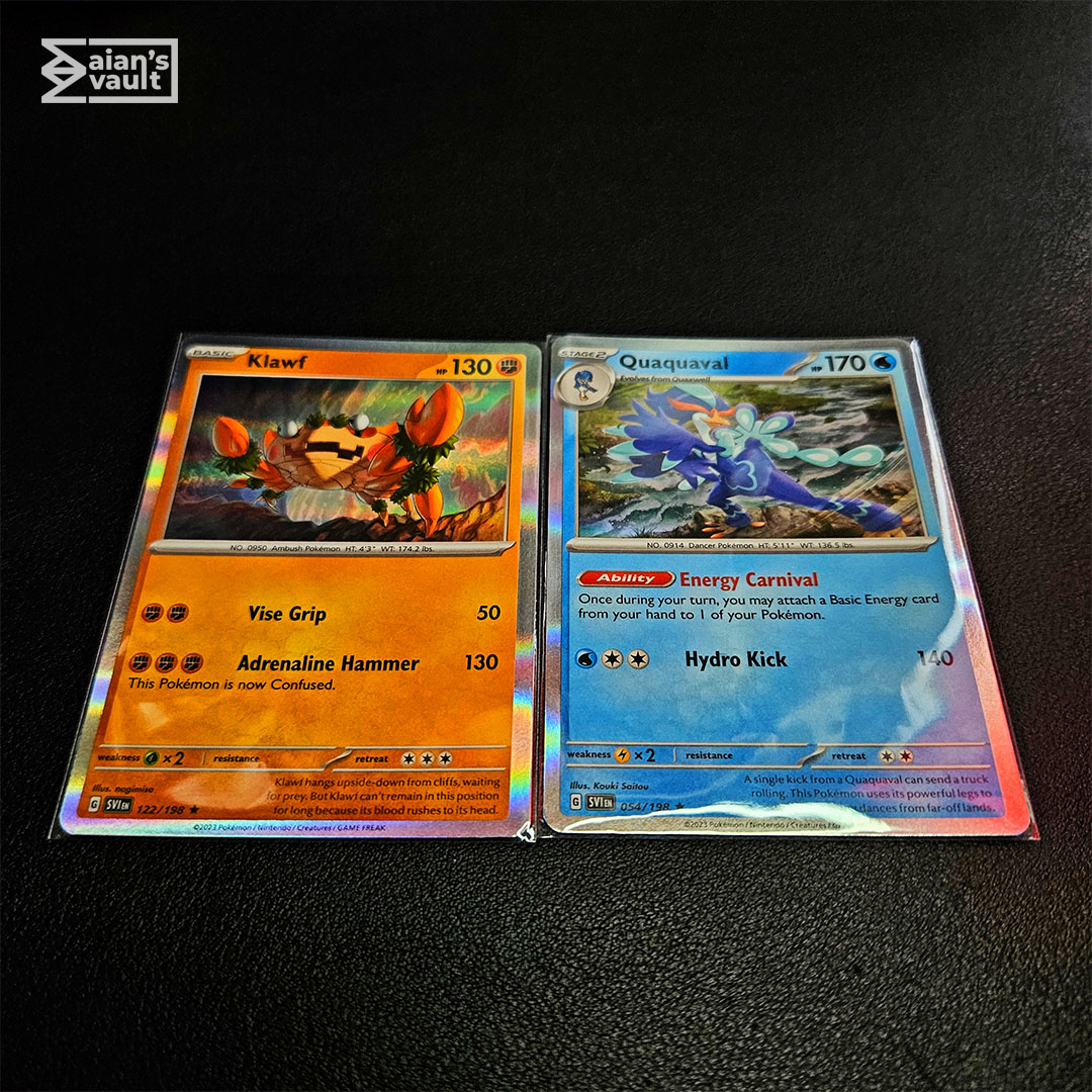 AiansVault's tweet photo. Pokemon TCG - Scarlet &amp; Violet card pulls from the Pokemon TCG Scarlet &amp; Violet Collector's Chest

See pull video on my Instagram / TikTok🧡

#aiansvault #PokemonCollection #Revavroom #Fidough #PokeBall #Switch #Quaquaval #Flawf #ReverseHolo #Holo #Common #Rare #ScarletAndViolet https://t.co/fFXb6fzYpq