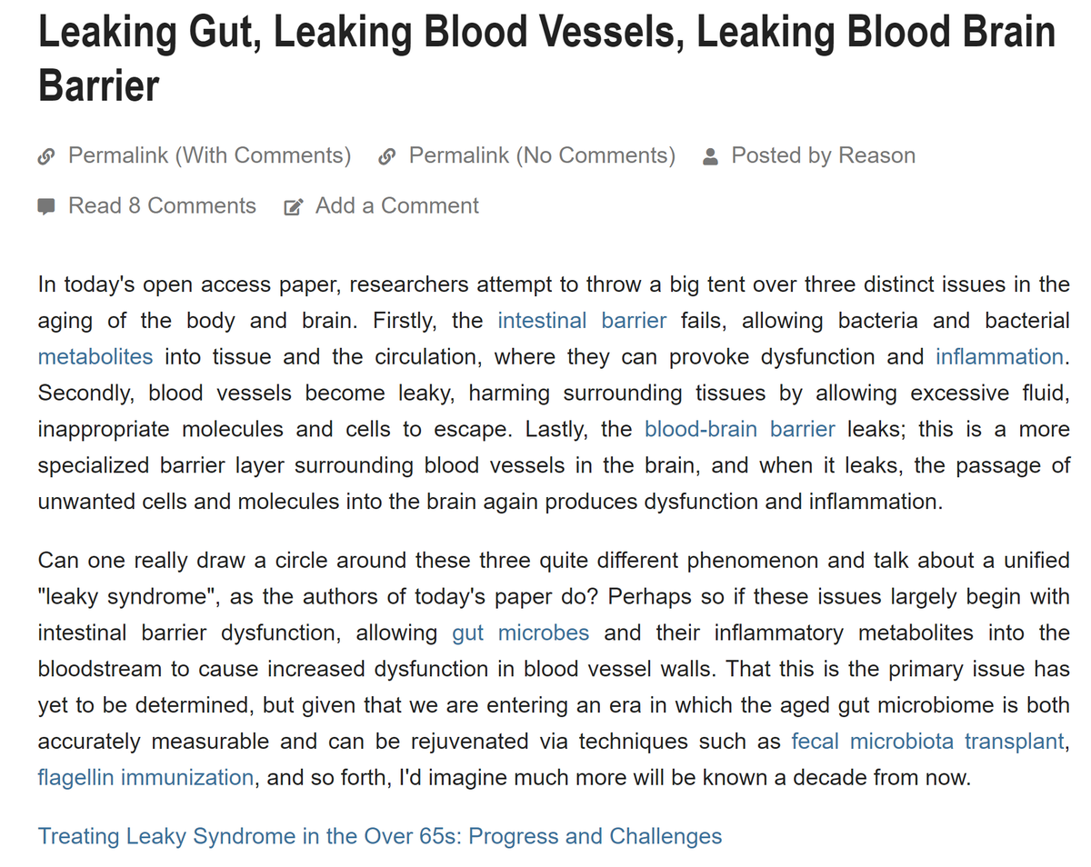 Please read: Leaking Gut, Leaking Blood Vessels, Leaking Blood Brain Barrier
#MECFS #LongCovid 
fightaging.org/archives/2023/…

dovepress.com/treating-leaky…