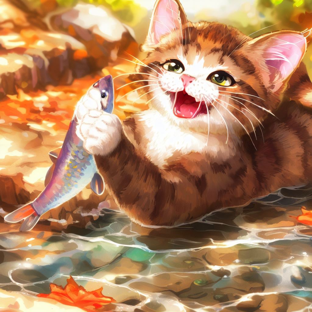 hiroshikuze's tweet photo. I caught a river fish!
川魚捕ったどー!
#bingimagecreator #AIart #cat #Catart #illustration #子猫 #kitten #つかみ取り #川魚 #オイカワ #川上 #catching #riverfish #upstream
https://t.co/tadYA67sIg https://t.co/4oS7YqvFMP