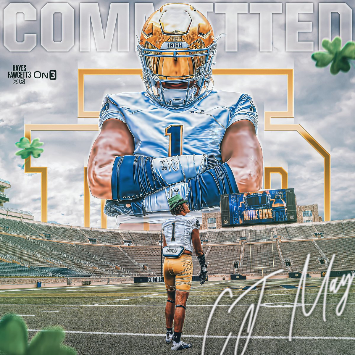 BREAKING: Four-Star EDGE CJ May (2025) tells me he has Committed to Notre Dame!

The 6’4 230 EDGE from Highland Home, AL chose the Fighting Irish over Clemson, Auburn, &amp; Tennessee.

“My future teammate Deuce Knight really made me think about it &amp; the love I get from the program
