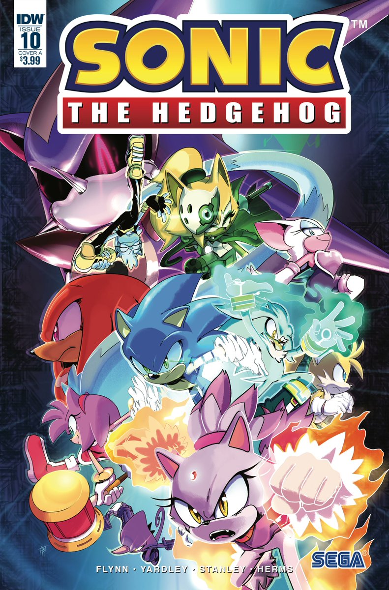 From Sonic the Hedgehog issue 10 Cover A, Art by Adam Bryce Thomas