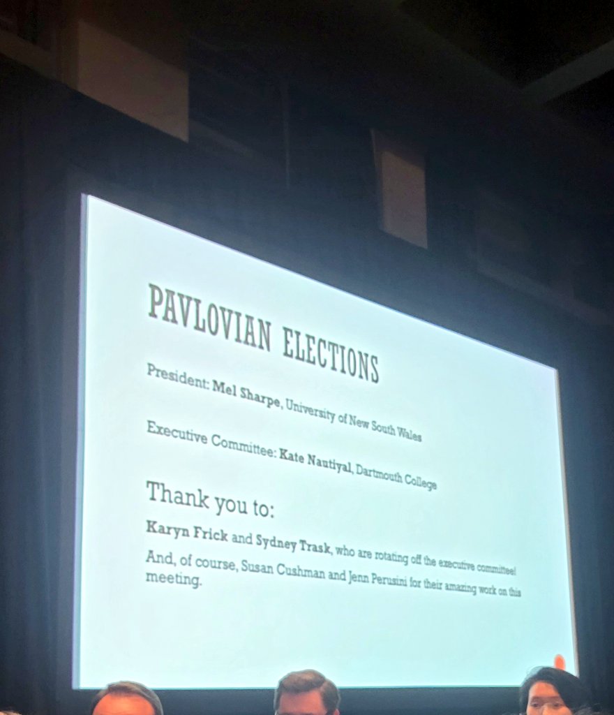 PavlovSociety's tweet image. Saying goodbye to EC members @FrickKaryn &amp;amp; @Sydney_Trask and welcoming @KateNautiyal &amp;amp; new pres-elect @MelissaJSharpe! #pavlovian2023