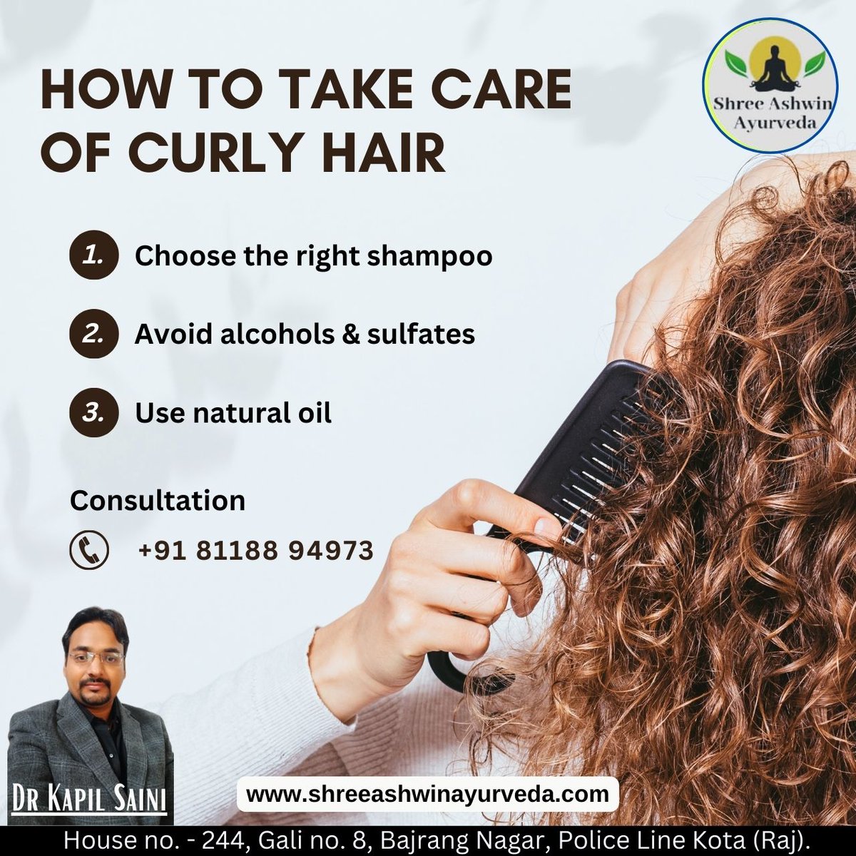 saacclinic's tweet photo. How to Care if Curly Hair
Hair Tips
Contact Us
Shree Ashwin Ayurveda
call : +91 81188 94973
#ShreeAshwinAyurveda #ayurvedic #ayurvedicmedicine #ayurvedic_medicine #naturalmedicine #herbalmedicine #traditionalmedicine #medicine #shreehairoil #haircare #curlyhair #hairtips https://t.co/gNiNcJ9tv2