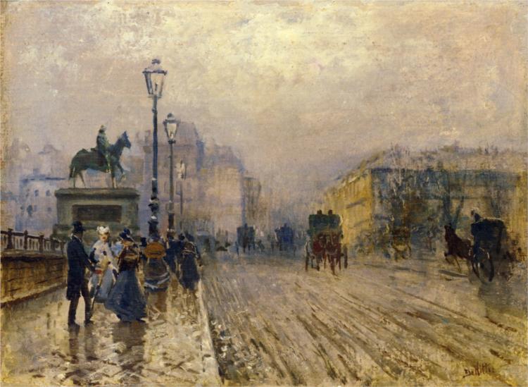 graywithclouds's tweet image. Through reading about Oscar Wilde, I became familiar with the works of Giuseppe De Nittis (February 25, 1846 – August 21, 1884). He was an Italian painter of the 19th century, whose work merges the styles of Salon art and Impressionism.
I've become quite fond of his work.