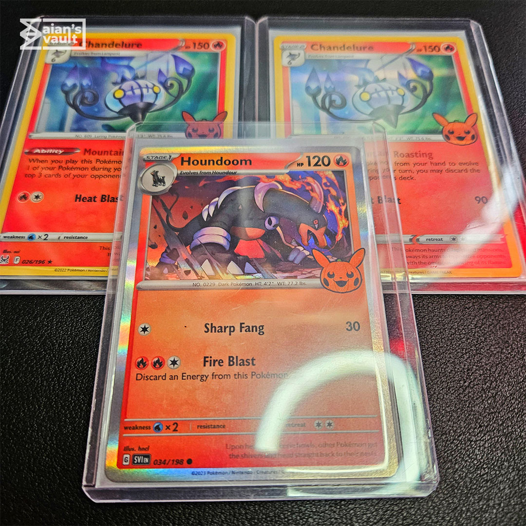 AiansVault's tweet photo. It's no better way to celebrate holloween but with Mega Pulls of Pokemon TCG Trick or Trade (2023)🎃!!

#aiansvault #CardPulls #Pokemon #PokemonTCG #PokemonCollection #TrickOrTrade2023 #Common #Rare #Mimikyu #Pikachu #Dusknoir #Gengar #Trevenant #Chandelure #Houndoom #Marshadow https://t.co/HJO81TKtbI