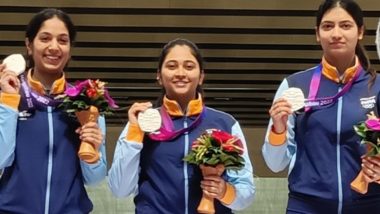 Congrats ashichouksey7 <a href="/GhoshMehuli/">Mehuli Ghosh</a> Ramita Jindal = Women's 10m air rifle Shooting Team - Silver Medalist  #AsianGames2022