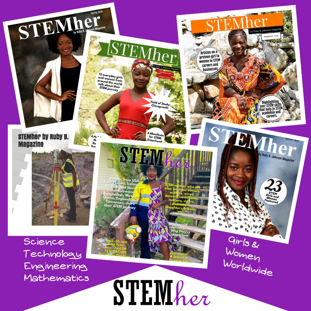 STEMher_'s tweet image. STEMher Magazines have featured over 80 women &amp;amp; girls in STEM. Ladies from all continents, except Antarctica, and many countries such as USA, Australia, India, St. Kitts and Nevis, Ireland, etc. 

Get STEMher Magazine on Amazon &amp;amp; stemher.com/shop #womeninSTEM #girlsinSTEM