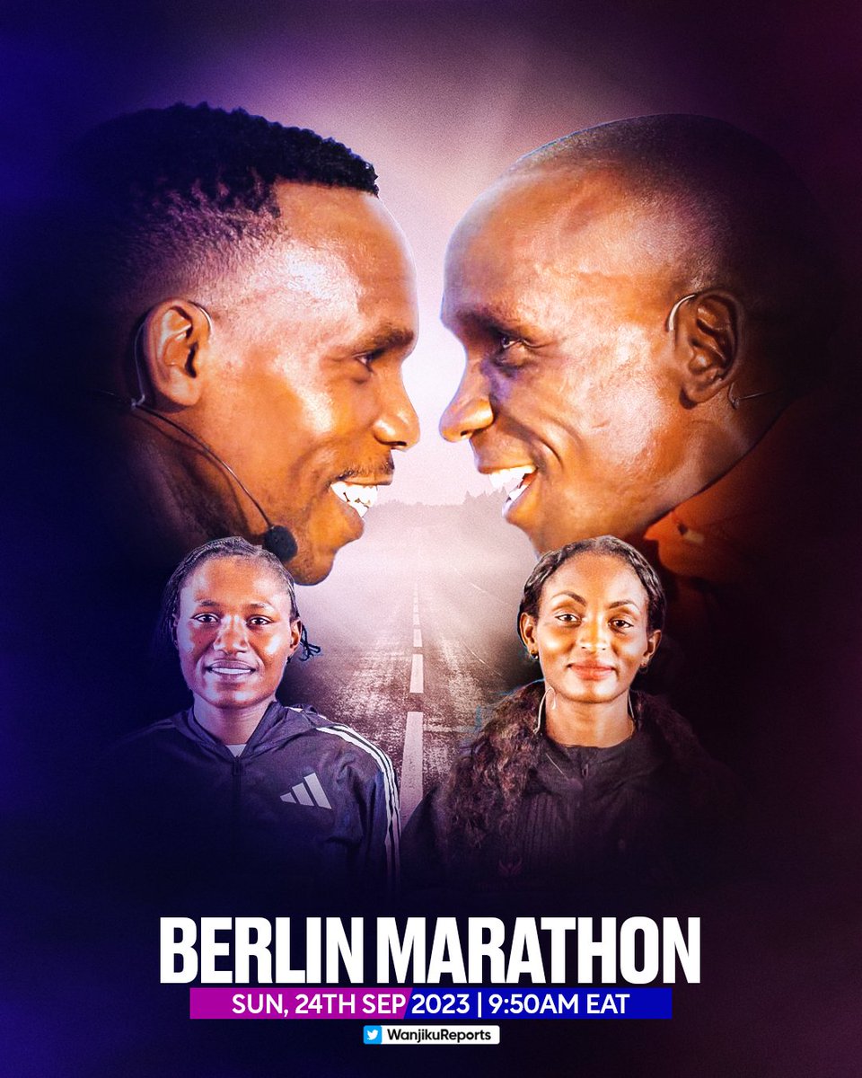 WanjikuReports's tweet photo. The 49th #BerlinMarathon starts in about 3 hours

Amos Kipruto vs. Eliud Kipchoge🐐
Sheila Chepkirui vs Tigist Assefa https://t.co/ZWFKBz1PJx