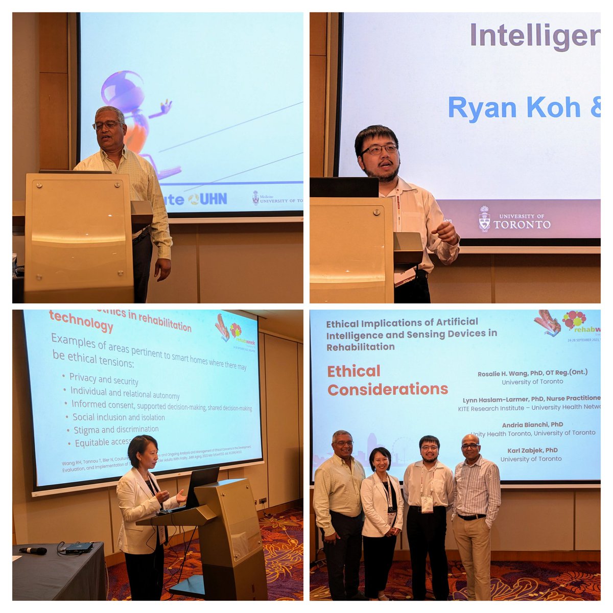 Shehroz_SKhan's tweet photo. Excellent start at @RehabWeekOrg 2023, with our workshop "Ethical Implications of Artificial Intelligence and Sensing Devices in Rehabilitation”. Great talks by @RosalieWangOT @PotHydroxide Dinesh K, contributions by @lynnhaslam1, Andria B, Karl Z, et al, #teamwork @KITE_UHN https://t.co/OnDryBW0bX