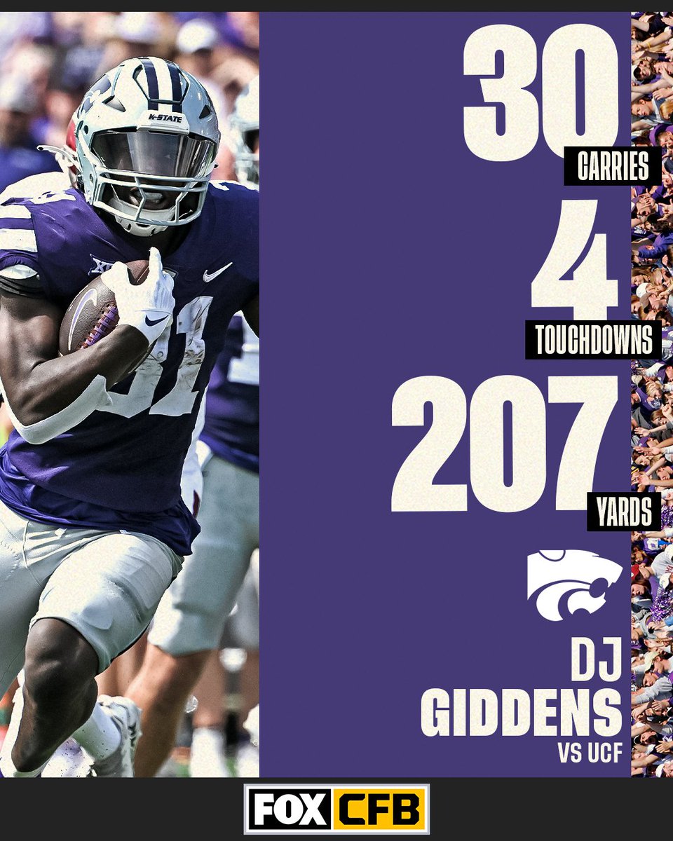 CFBONFOX's tweet image. 🟣 @KStateFB's DJ Giddens had himself a DAY 🔥