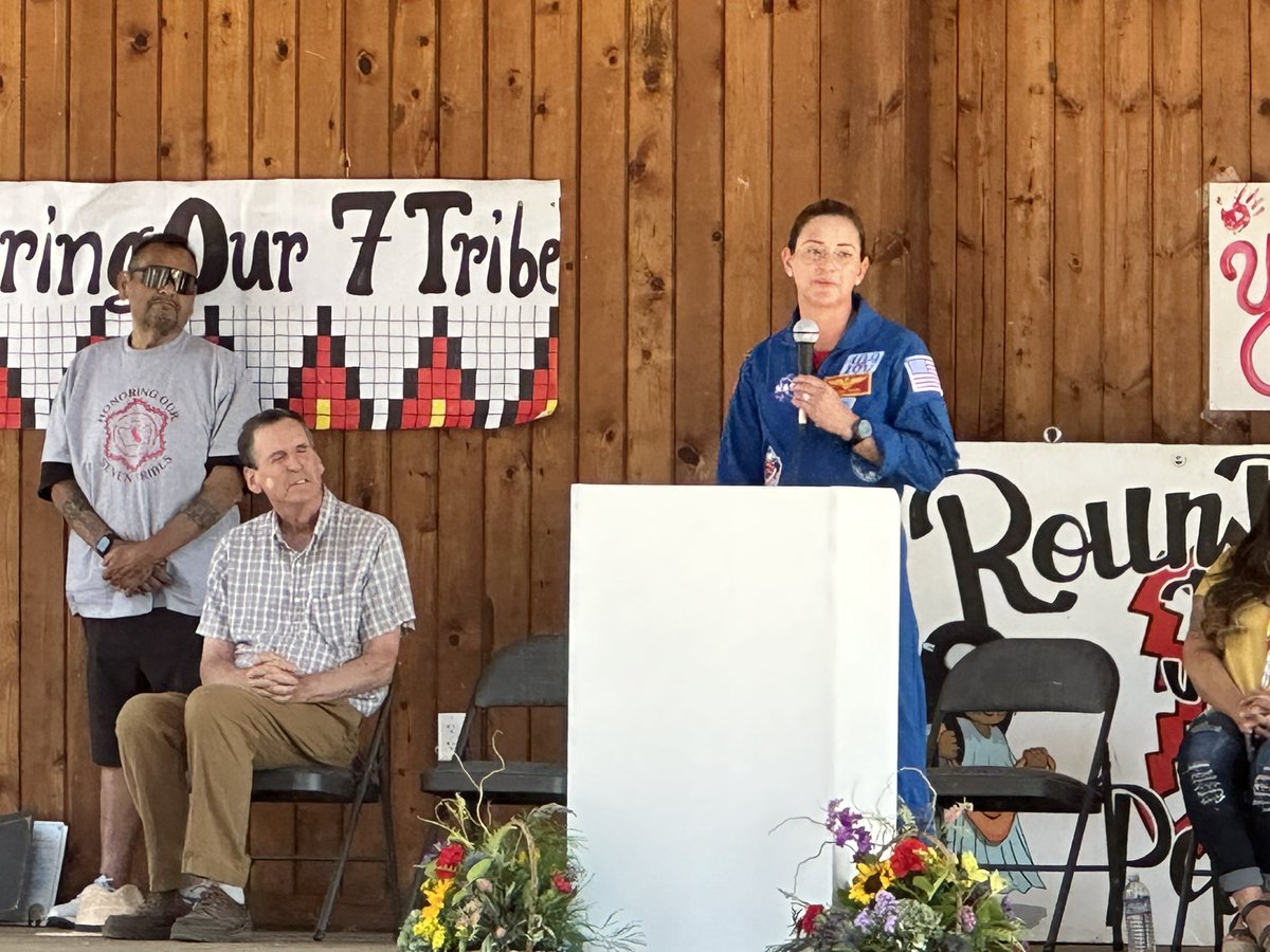 SMEDDistrict's tweet photo. Amazing to see &amp; hear @AstroDuke during California Indian Days celebrations in Covelo. She engaged gracefully and powerfully providing stories of her time in space and encouragement for young people to stay in school for future oppty @NASA_Astronauts https://t.co/GH7KM9CuLl