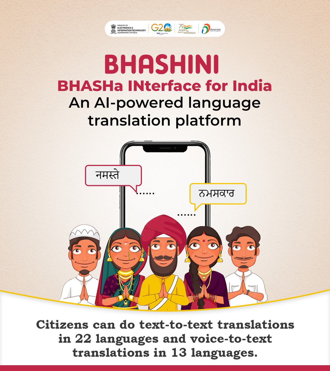 NeGD_GoI's tweet photo. #Bhashini is bridging the language divide across India!
Visit: https://t.co/FHyrHJT2ZZ
#DigitalIndia #NewIndia #Bhashadaan
@_Bhashini @amitabhnag @GoI_MeitY https://t.co/dNoyylDQGu
