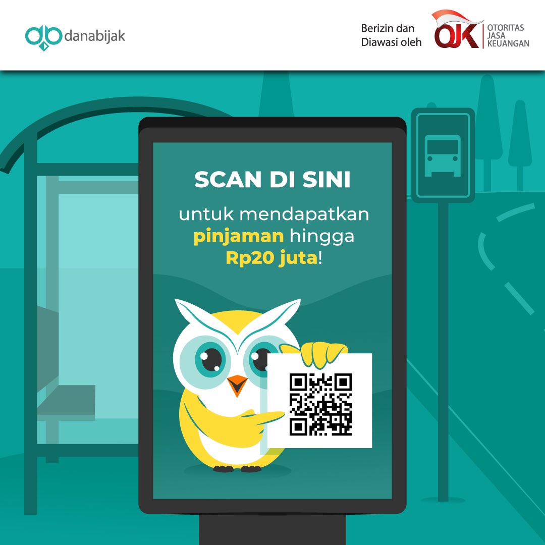 Danabijak's tweet photo. Cuma hari ini! Ajukan pinjaman lewat QR Code di atas bisa langsung dapat pinjaman hingga Rp20 juta.

PS: Keputusan hasil akhir tetap berdasarkan skor kredit dari masing-masing kreditur, ya.

#danabijak #rekanbijak #keuangan #fintechlegal #fintechaman #OJK #pinjamanaman https://t.co/oR10Lp8dJF