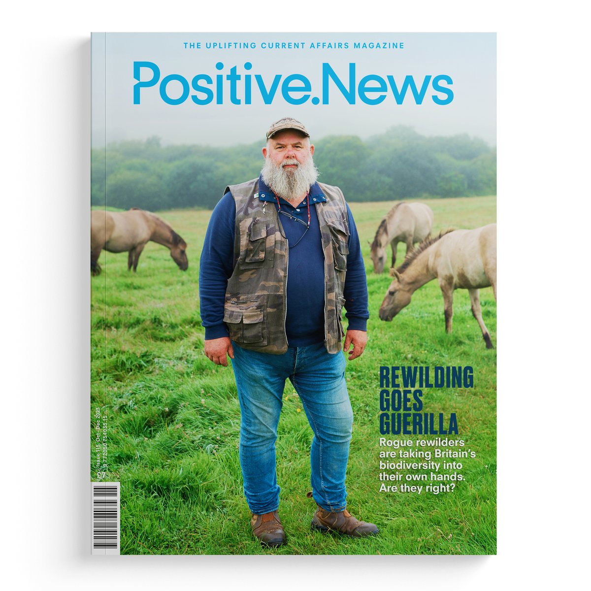 PositiveNewsUK's tweet photo. We’re excited to reveal the new issue of Positive News magazine. For our cover story, we meet the guerilla rewilders who are reintroducing lost species of butterflies, birds and beavers into nature-depleted Britain. Out 4 Oct, subscribe to get your copy: https://t.co/FL0otLyzjA https://t.co/0akrGU69BS