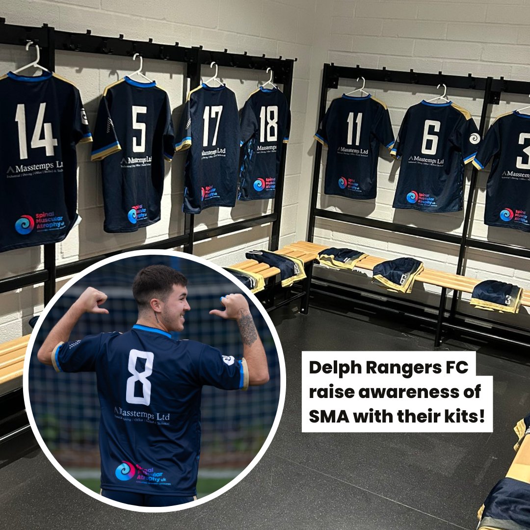 Spinal Muscular Atrophy UK (@sma_uk_) on Twitter photo A Massive thank you to <a href="/DelphRangersFC/">Delph Rangers FC</a>, who are raising awareness of SMA this season with their kits, kindly sponsored by Team Hollie on behalf of SMA UK! 🤩 We are SO grateful to have your support and wish the team a successful year ahead! 🏆⚽✨ A Massive thank you to <a href="/DelphRangersFC/">Delph Rangers FC</a>, who are raising awareness of SMA this season with their kits, kindly sponsored by Team Hollie on behalf of SMA UK! 🤩 We are SO grateful to have your support and wish the team a successful year ahead! 🏆⚽✨