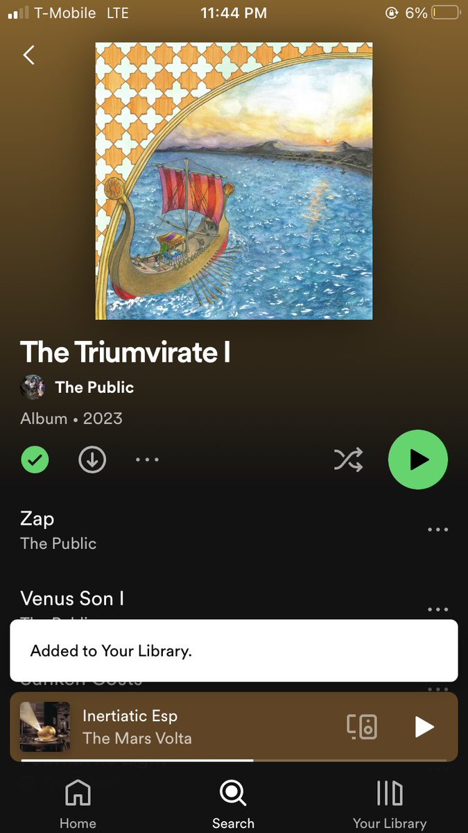 We just put a record out. This is a picture of me saving the record on Spotify. I don’t really listen to Mars Volta but that album w the gold head on it not bad forreal. It’s about 4am. I really want to play drums. If ya want to listen it’s out there for yas buuuuuuttttt ya fuuuk