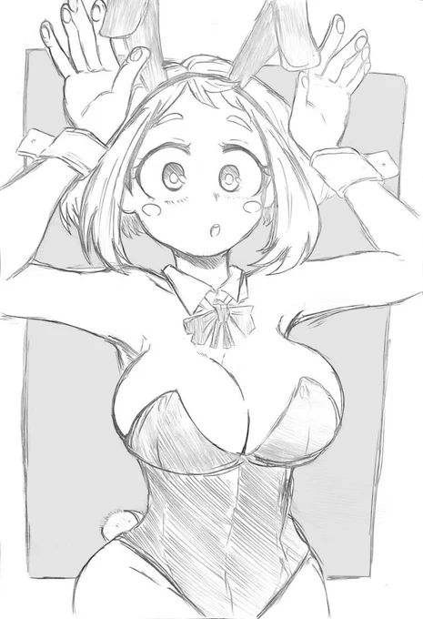 #過去に伸びた1枚を載せてまた伸びるのかチャレンジ
バニーの日の麗日さん❗️ 