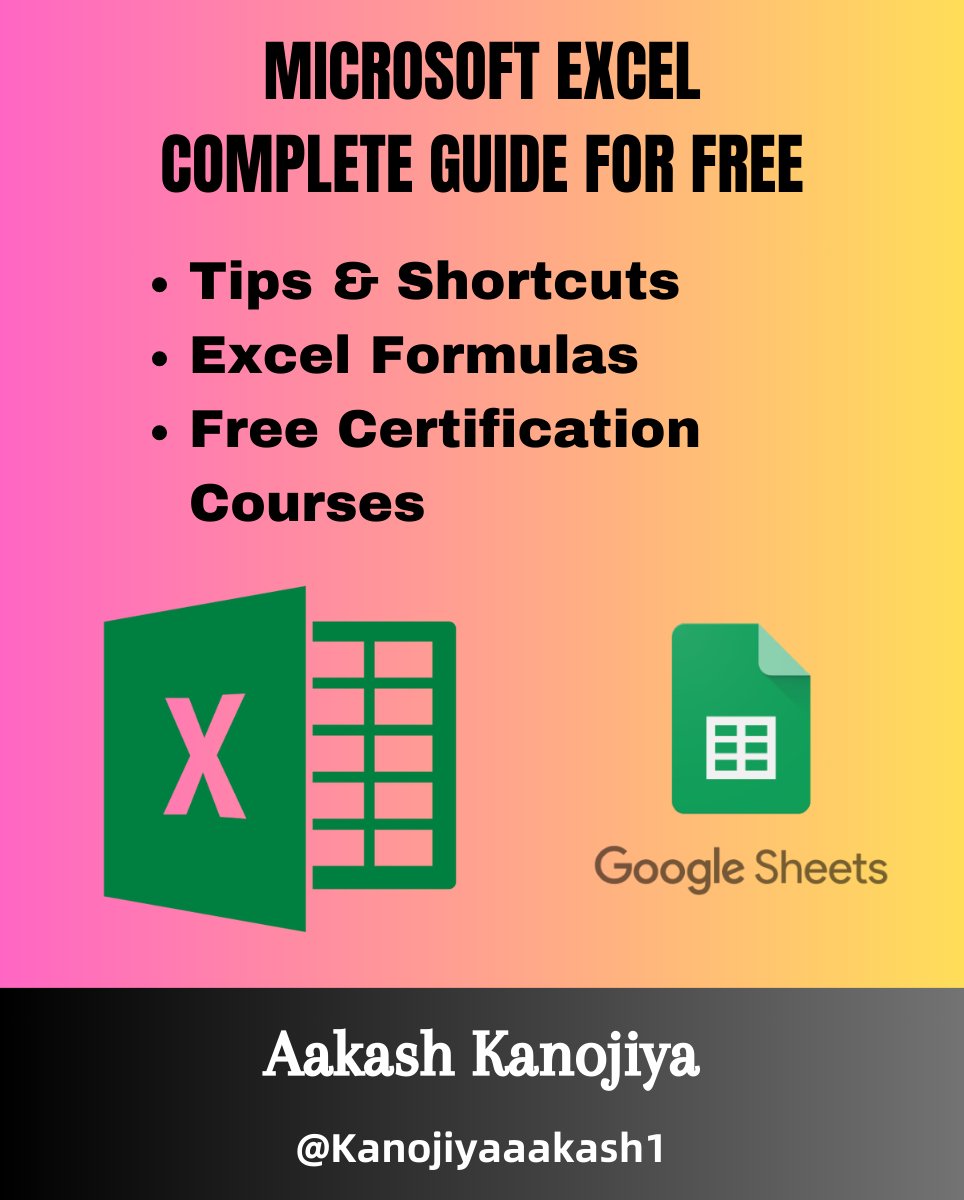 Kanojiyaaakash1's tweet image. 82% of jobs require Excel skills.

Excel skills open the door to more jobs and careers, especially for individuals that don’t have a college degree. 

It is one of the most demanding skill required in every sector.

So I've built a Practical Guide to Mastering Microsoft Excel:…