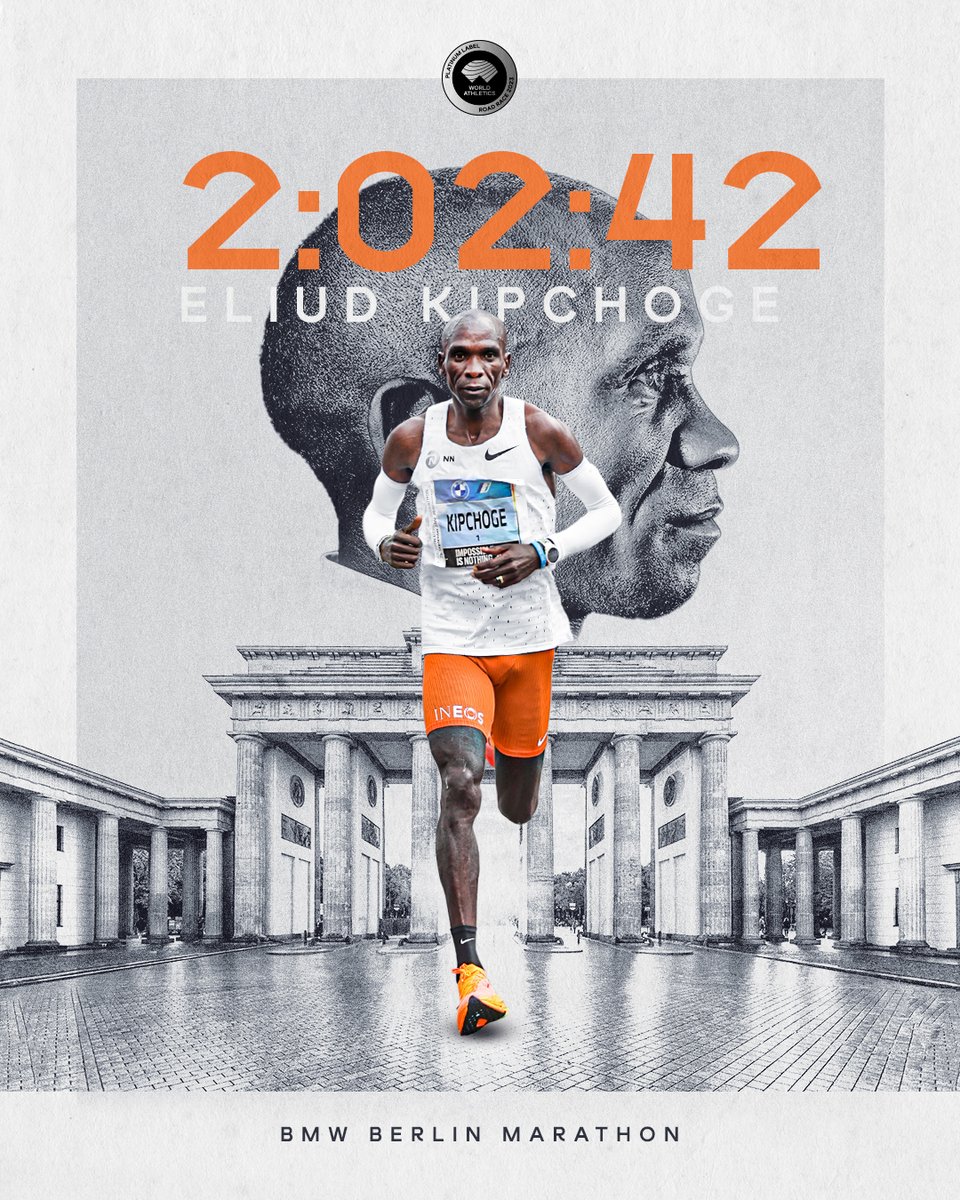 World Athletics (@worldathletics) on Twitter photo History-maker 👑
🇰🇪's <a href="/EliudKipchoge/">Eliud Kipchoge - EGH🇰🇪</a> becomes the first man in history to win the <a href="/berlinmarathon/">BMW BERLIN-MARATHON</a> for the 5th time 🙌
2:02:42 for the win 😎 History-maker 👑
🇰🇪's <a href="/EliudKipchoge/">Eliud Kipchoge - EGH🇰🇪</a> becomes the first man in history to win the <a href="/berlinmarathon/">BMW BERLIN-MARATHON</a> for the 5th time 🙌
2:02:42 for the win 😎