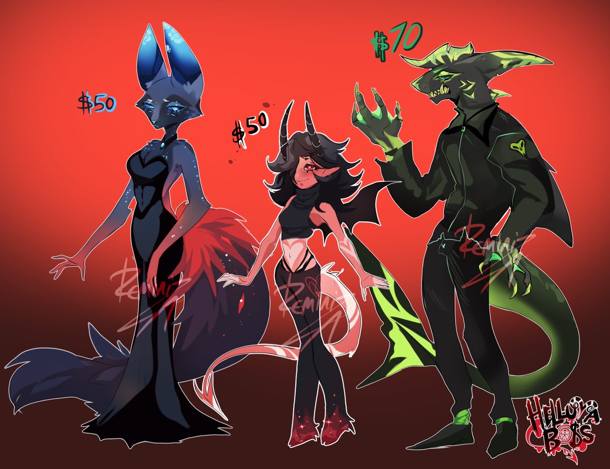 reminiza's tweet image. Helluva Boss adoptables open •&amp;gt;• 
Comment or dm to claim
#helluvabossadoptable #adoptable