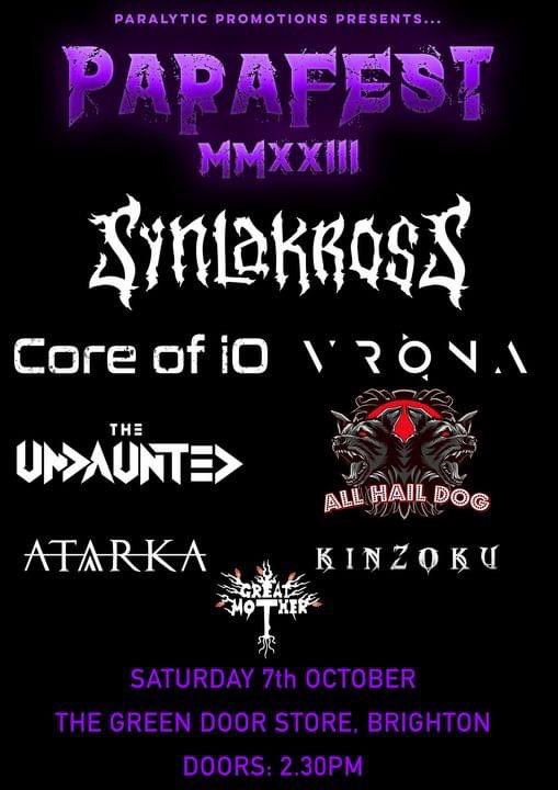 Really looking forward to this one Brighton!
Amazing line up for Parafest at the The Green Door Store  Sat 7th October.

Get your tickets here, some incredible bands on show &gt;

paralyticpromotions.bigcartel.com/product/parafe…