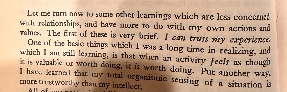 PoetryofAfter's tweet image. Rogers emphasized the importance of integrated experiential process of exploring and learning. I look around presently and all I see is emphasis on using research to superimpose on experience, infatuation with skills, or preoccupation with self-aggrandizement.