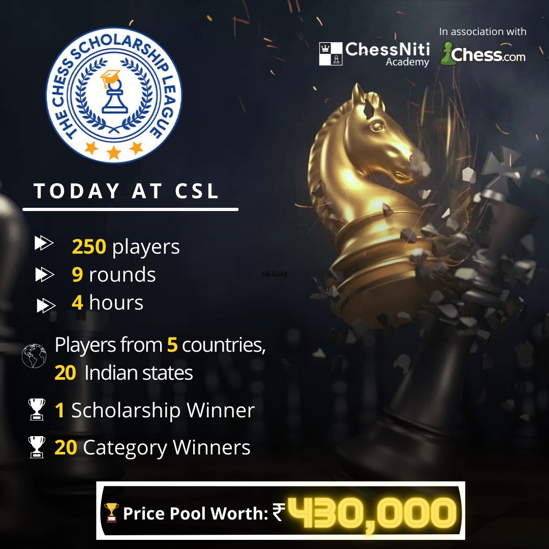 chessniti's tweet photo. The CSL Showdown has kicked off! 
 250 players from 5 countries go head-to-head in 9 intense rounds, with just 1 emerging as the scholarship winner. 🏆

Watch this space for updates.   

#CSL #Chessleague https://t.co/tXNMPxJ8Yk