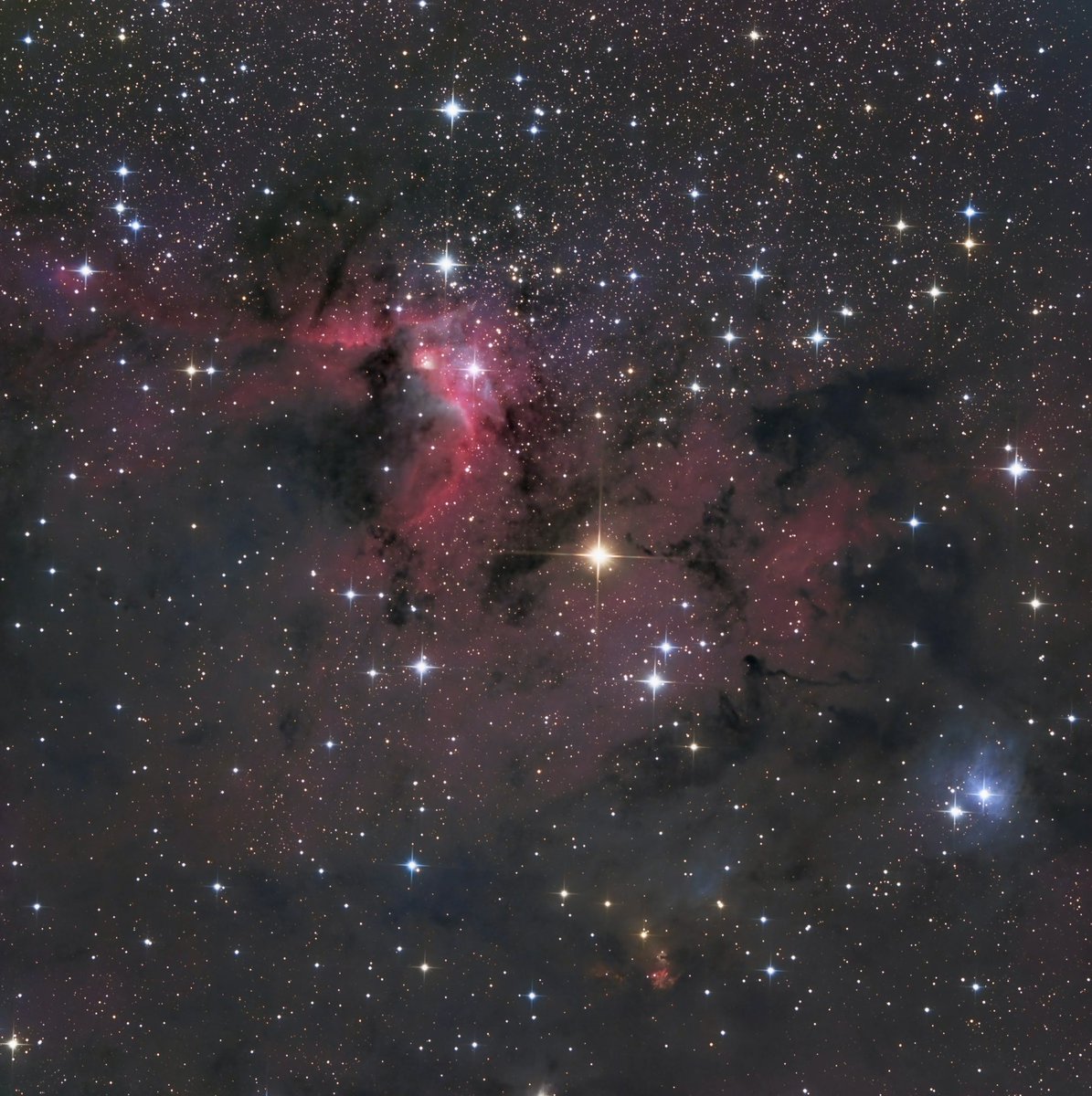 I visited Atoka, OK which is a dark site managed by Texas astronomical society.
The target I chose was Sh2-155, a rich starfield with emission nebulae and reflection nebula.#astrophotography