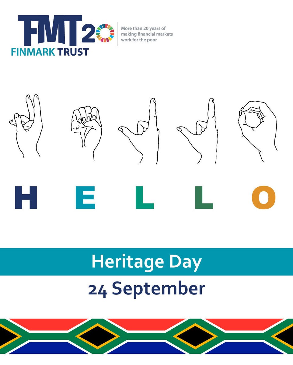 Finmarktrust's tweet photo. Sanibonani, Molweni, Hallo, Thobela, Dumelang, Lumela, Abusheni, Sawubona, Avuwani, Salibonani, Hello, Heita, Howzit!

Let's embrace and respect our diverse heritages for a more vibrant, inclusive, prosperous society.

Happy #HeritageDay South Africa!
#embracingdiversity https://t.co/04zwuQ0gNs