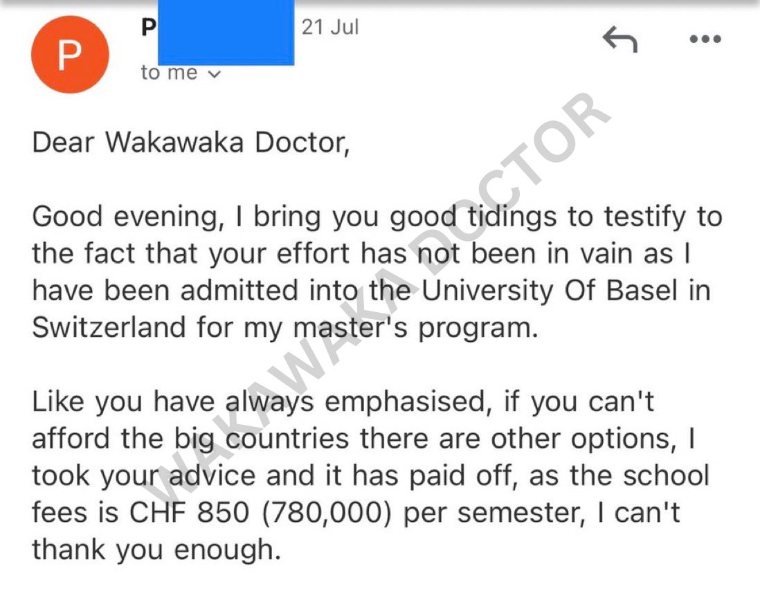 wakawaka_doctor's tweet photo. Tuition in Switzerland is less than €1000

He’s on his way to SWITZERLAND 🇨🇭 

He did it on his own, by himself 

Requirements and process here : https://t.co/nzBCcw8UJE https://t.co/giBGZv0XcG