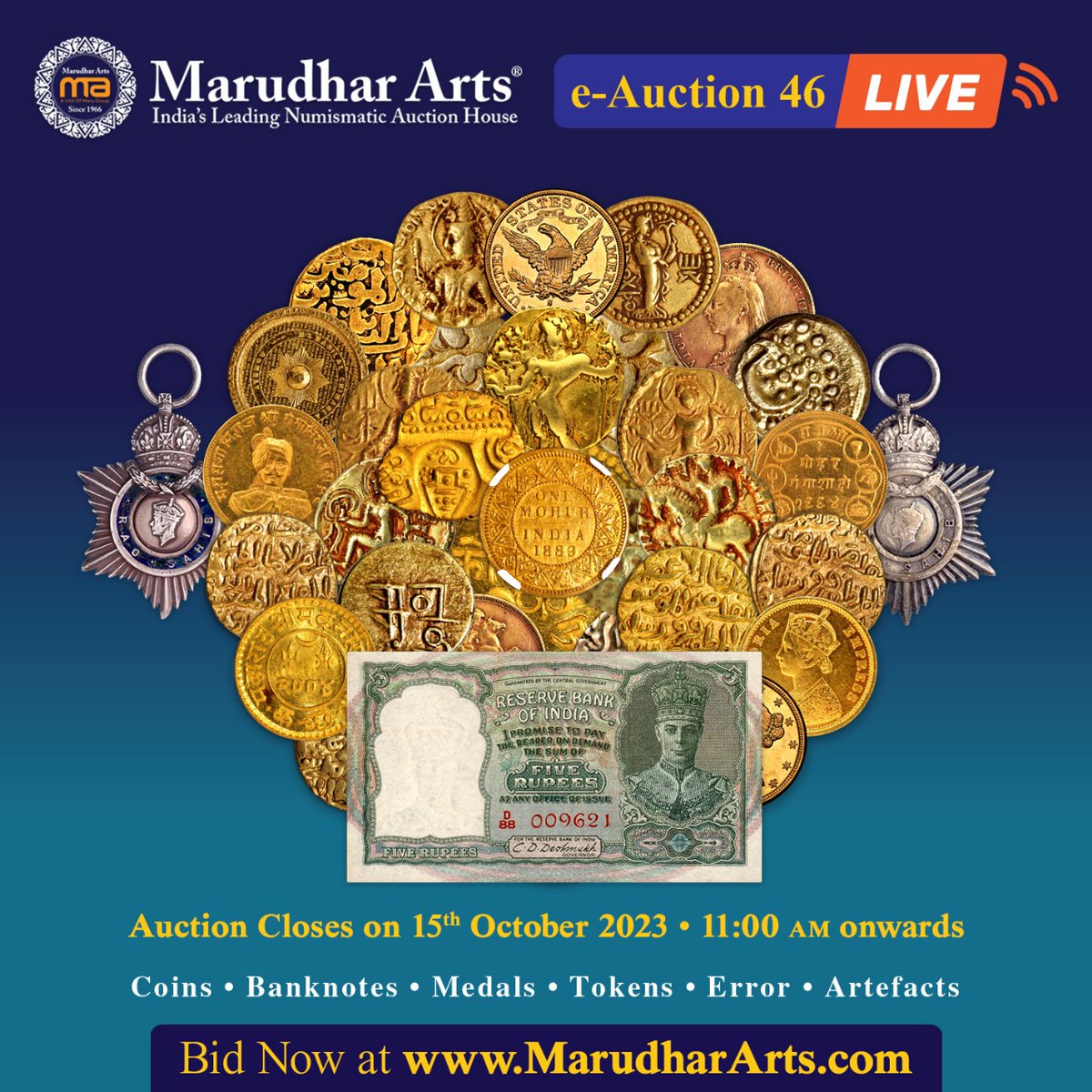 Marudhar Arts e-Auction No 46 is Live & Ready to Accept Your Bids at MarudharArts.com

#NumismaticAuction
#CollectiblesAuction
#RareCoinsAuction
#CurrencyAuction
#BanknoteAuction
#AuctionHouse
#HistoricalCoins
#VintageCurrency
#AuctionTreasures
#NumismaticCollectibles