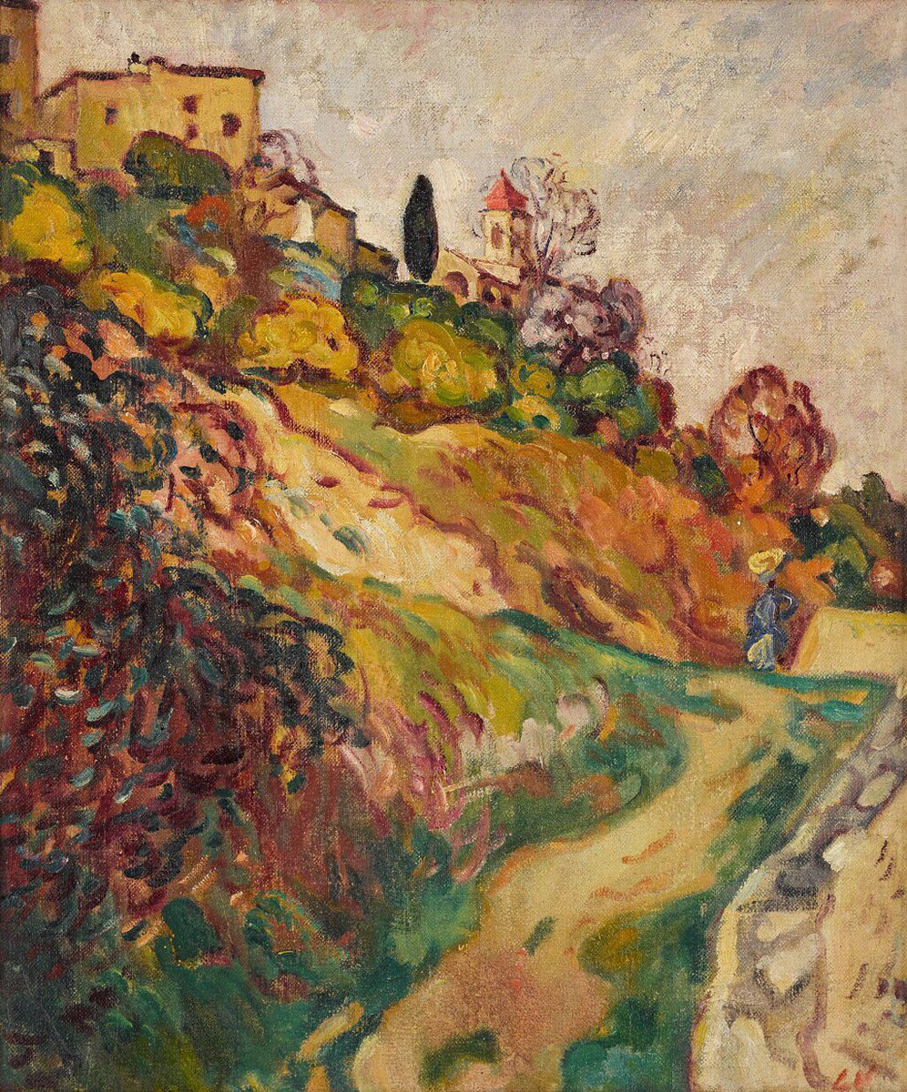 Homo_Curiosum's tweet photo. Louis Valtat (French, 1869 – 1952)
Le Village sur le coteau, Cagnes
oil on canvas
54.5 by 46.5 cm.
Executed circa 1908.
Private collection
#Postimpressionism #Masterpiece #Painting #Artist #ArtHistory #Artwork #Museum #Art #Arte #BeauxArts #FineArt #Landscape #Valtat #FrenchArt https://t.co/WQ2Ef4crDW