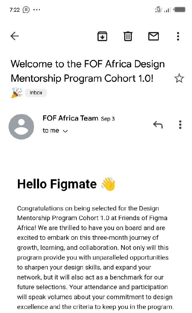 I kicked off my mentorship journey with the Friends of Figma Africa (FOF) by receiving a heartwarming congratulatory email. I'm truly excited to embark on this path, and I have set several objectives for this mentorship program:👇👇👇
#fofafrica #FriendsofFigma @fof_africa