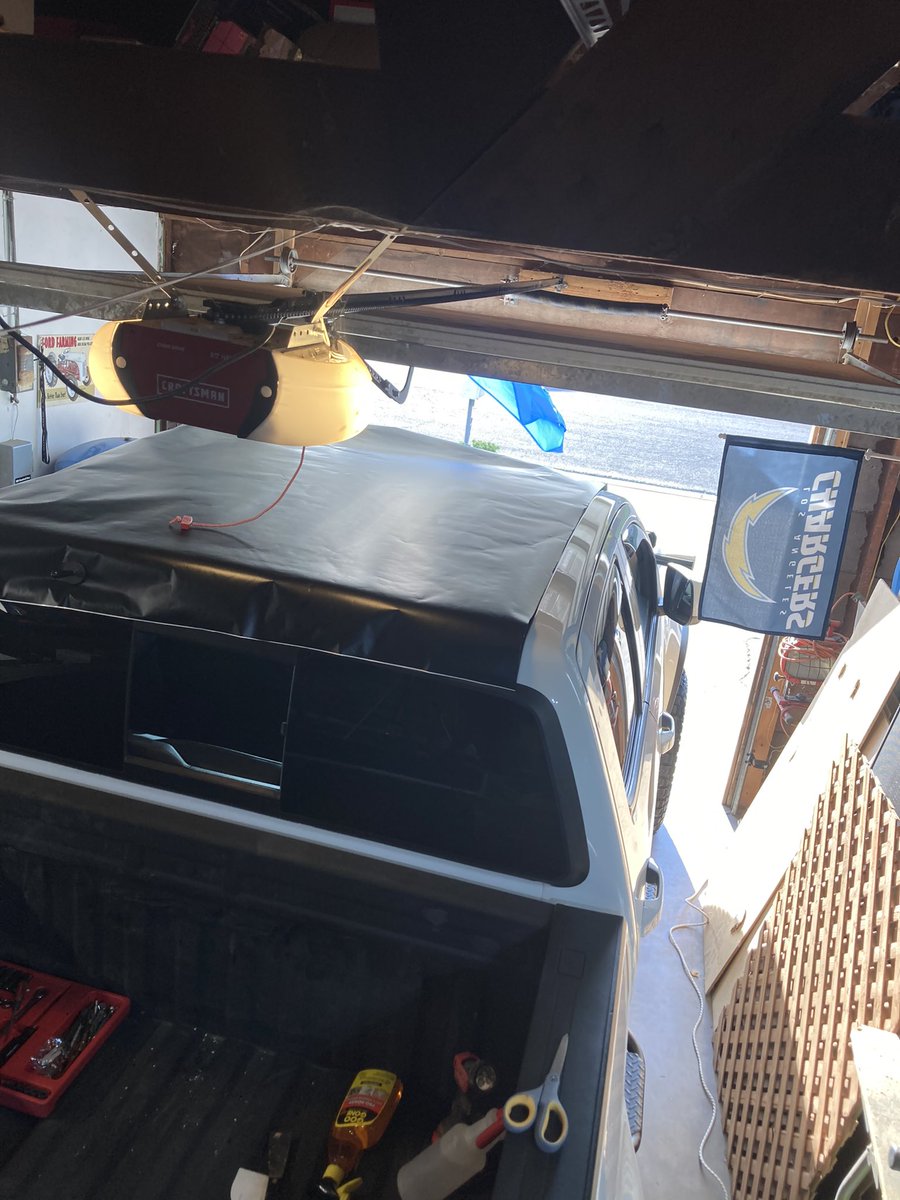 TheZRob2's tweet photo. I’ve decided to attempt wrapping the roof on the #ZRob2, I’ve also decided I need a bigger garage…..#BoltUp #ZR2 https://t.co/1YnsqXO7nE
