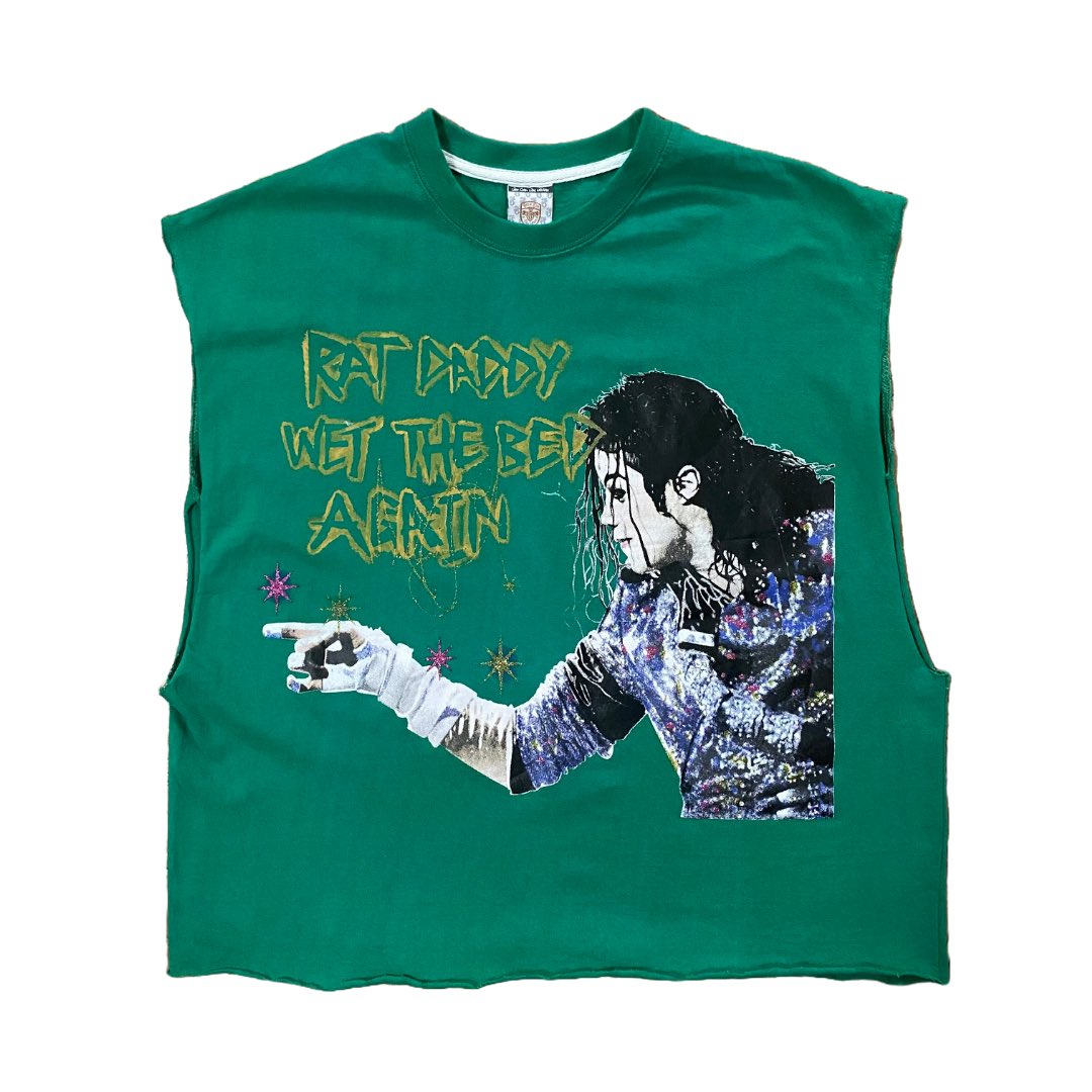 Rat___Daddy's tweet image. FOR ALL THE DADS

RAT DADDY WET THE BED AGAIN
a cropped sleeveless 2XL

THANK YOU RAT DADDY
billy kidman jorts 
they really hug the culo!
size: 30

+ some other new shirts 

available here: 
ratdaddysstore.etsy.com