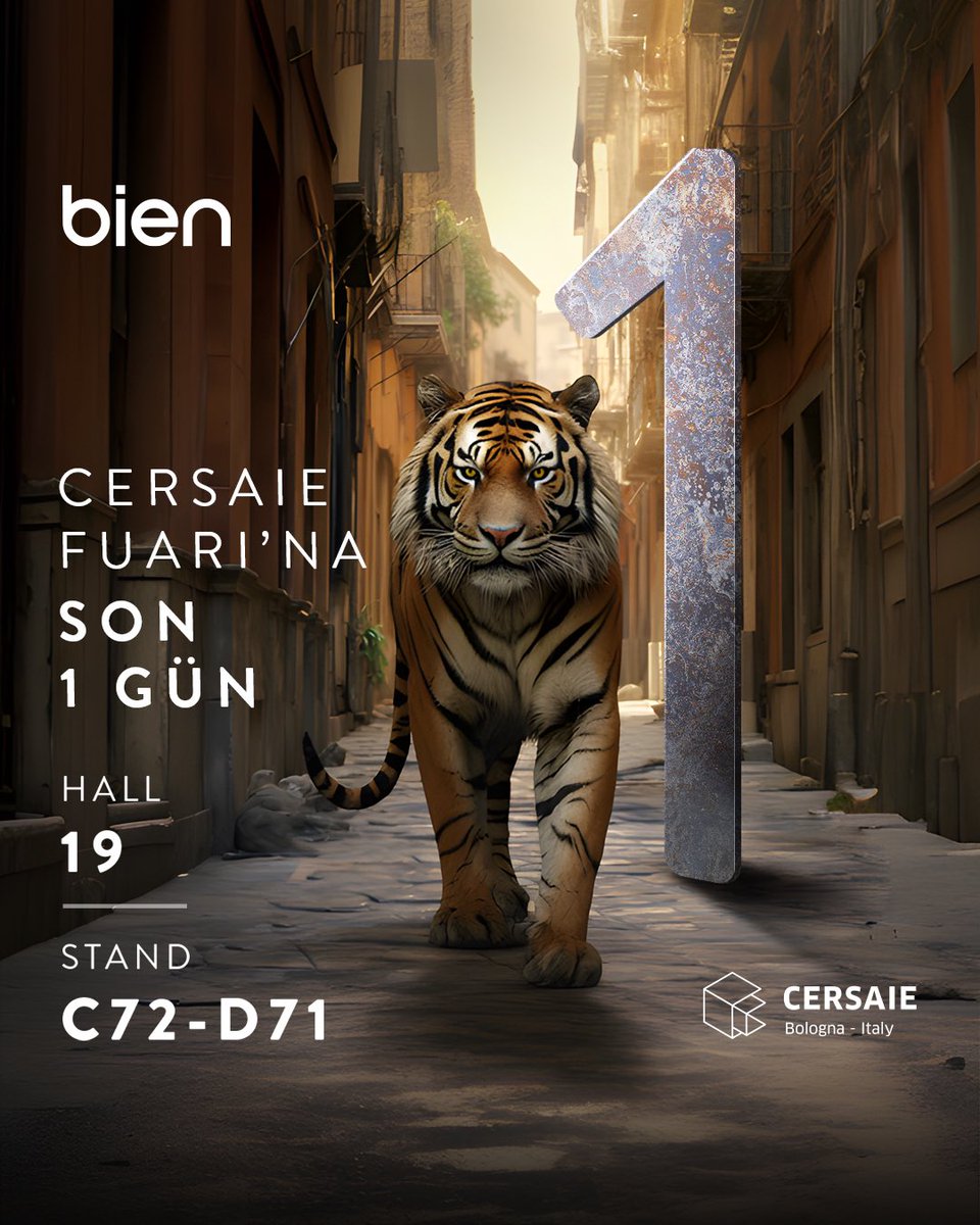 Cersaie Bien'le Bi' Başka!
 
Yeni koleksiyonlar ile İtalya'nın Bologna şehrinde buluşmak için son 1 gün!

#Bien #Cersaie2023