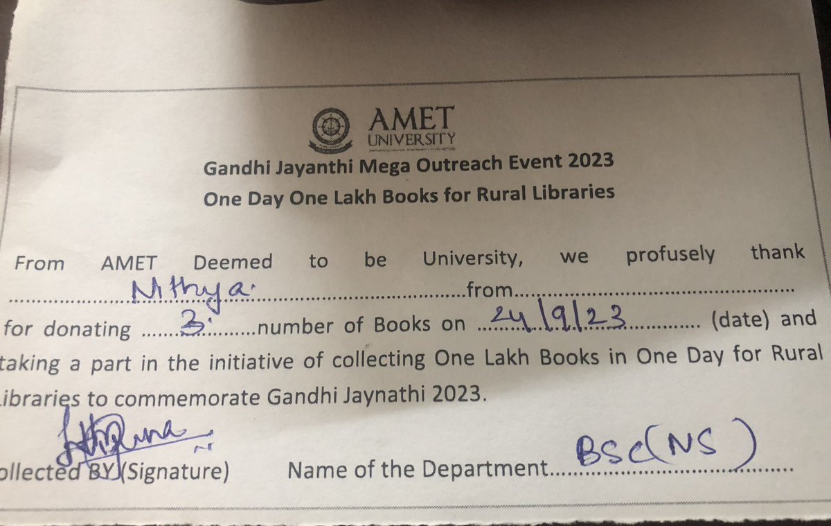 Nice work ,#AMETUniversity 
Happy to participate! #chennai