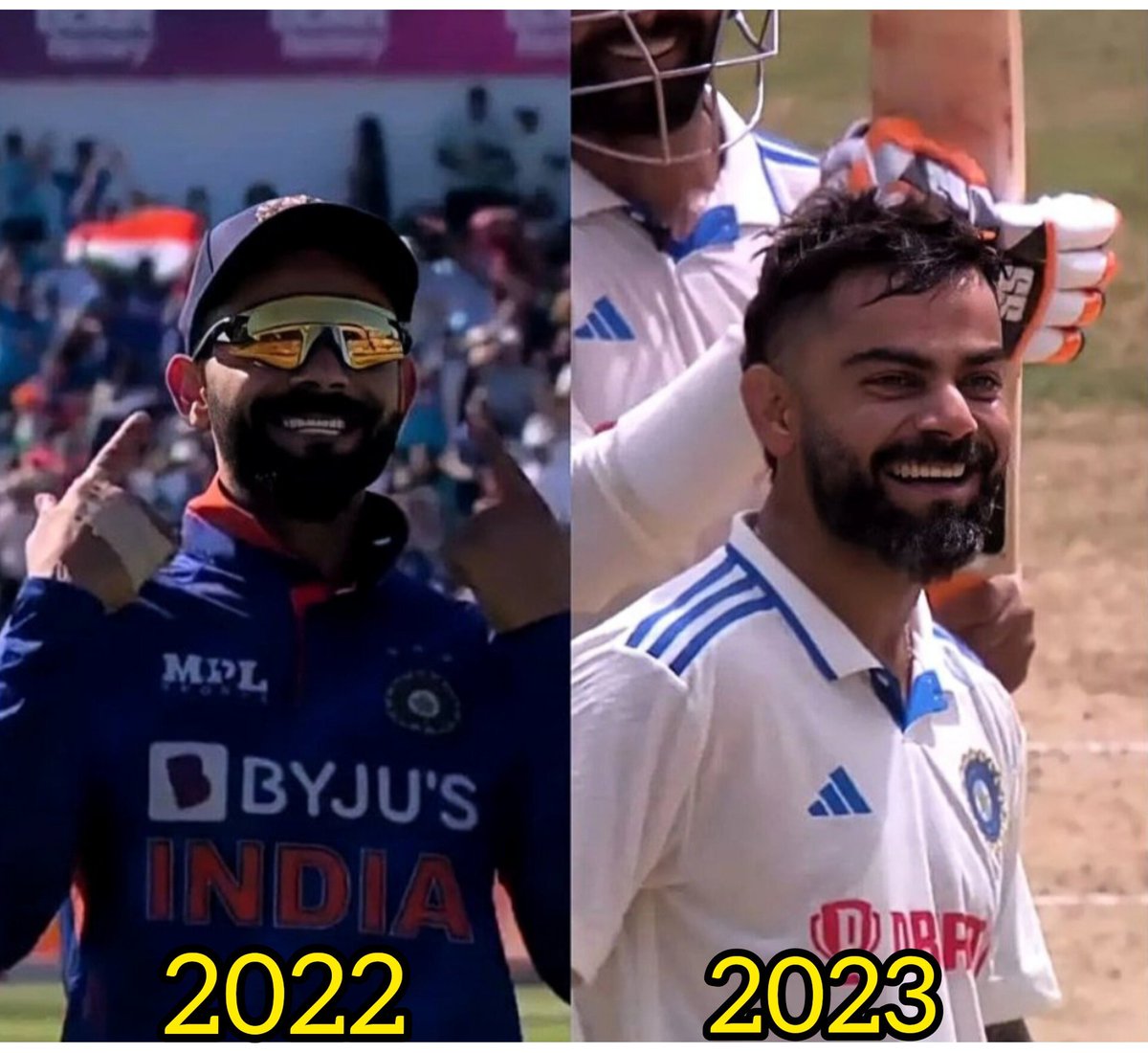 LokeshVirat18K's tweet photo. Best thing about time is "it changes".

Fake Smile 💔                 Real Smile🖤 https://t.co/ecOoRNw8A8