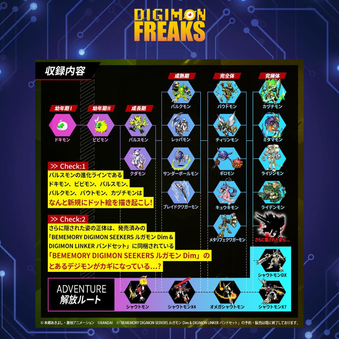 Digimon_Freaks's tweet photo. Se ha anunciado una #DimCard #BEMemory de #DigimonSeekers con #Pulsemon como protagonista para #VitalBraceletBE!
¡Mañana se abren los pedidos anticipados!
#Digimon https://t.co/mxCQ1QzyAs