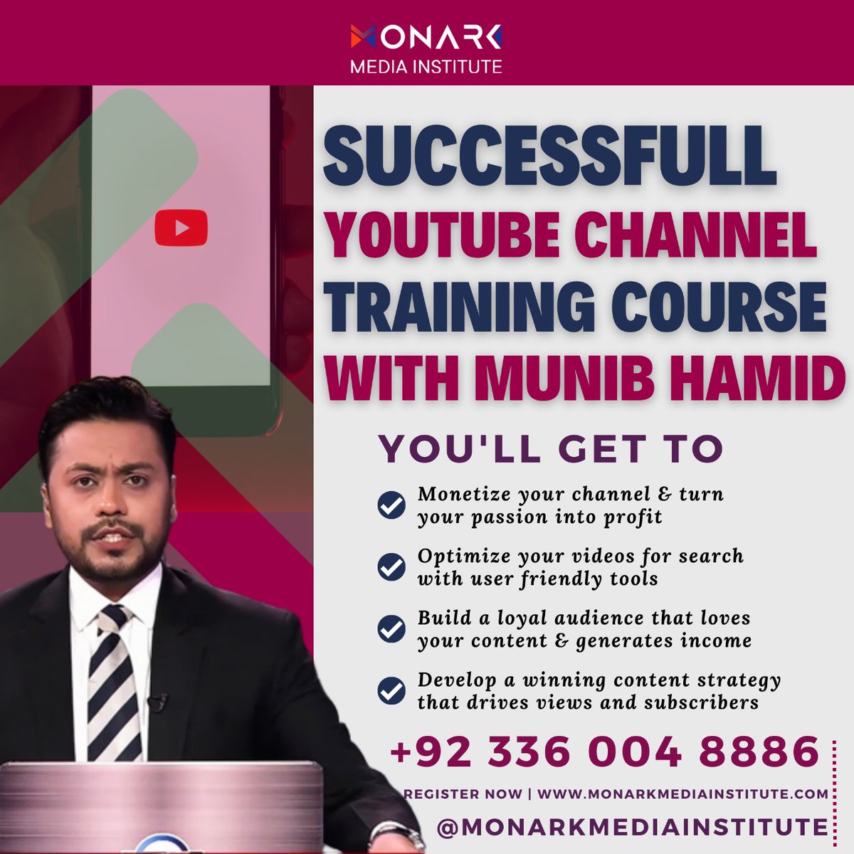 MonarkInstitute's tweet image. "Unleash your inner content creator! Join our exclusive YouTuber Training Institute and embark on a journey towards YouTube stardom. Master the art of storytelling, editing, and audience engagement from industry experts.#YouTubeTraining #ContentCreationMastery"