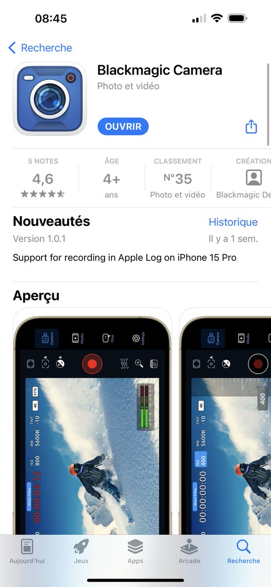 LaurentClause's tweet image. Pour info, l’appli Blackmagic Camera nécessite un iPhone XS/XR au moins et iOS16. Alors que @FilmicPro fonctionne sur les vieux iPhone X, 8 et 7 avec iOS14 😉. #MoJo #videomobile