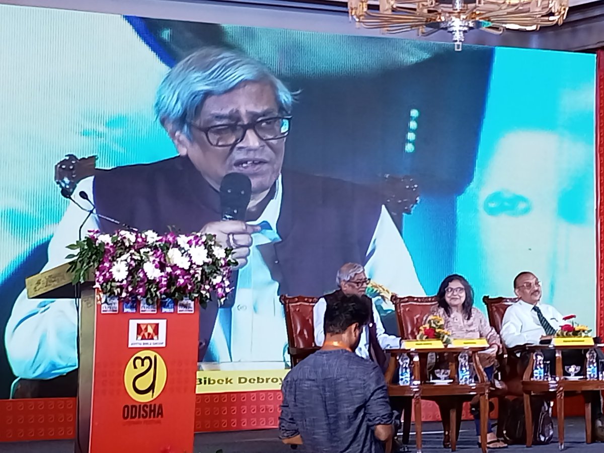 XpressOdisha's tweet photo. Rhyming is crucial for limericks: Chairman of EAC to PM @bibekdebroy while speaking on 'Short and Stylish: Loving your Limericks' at #OLF23

@NewIndianXpress @AdityaBirlaGrp @PrabhuChawla @santwana99 @Siba_TNIE @Eventxpress https://t.co/q83Ghwe49f