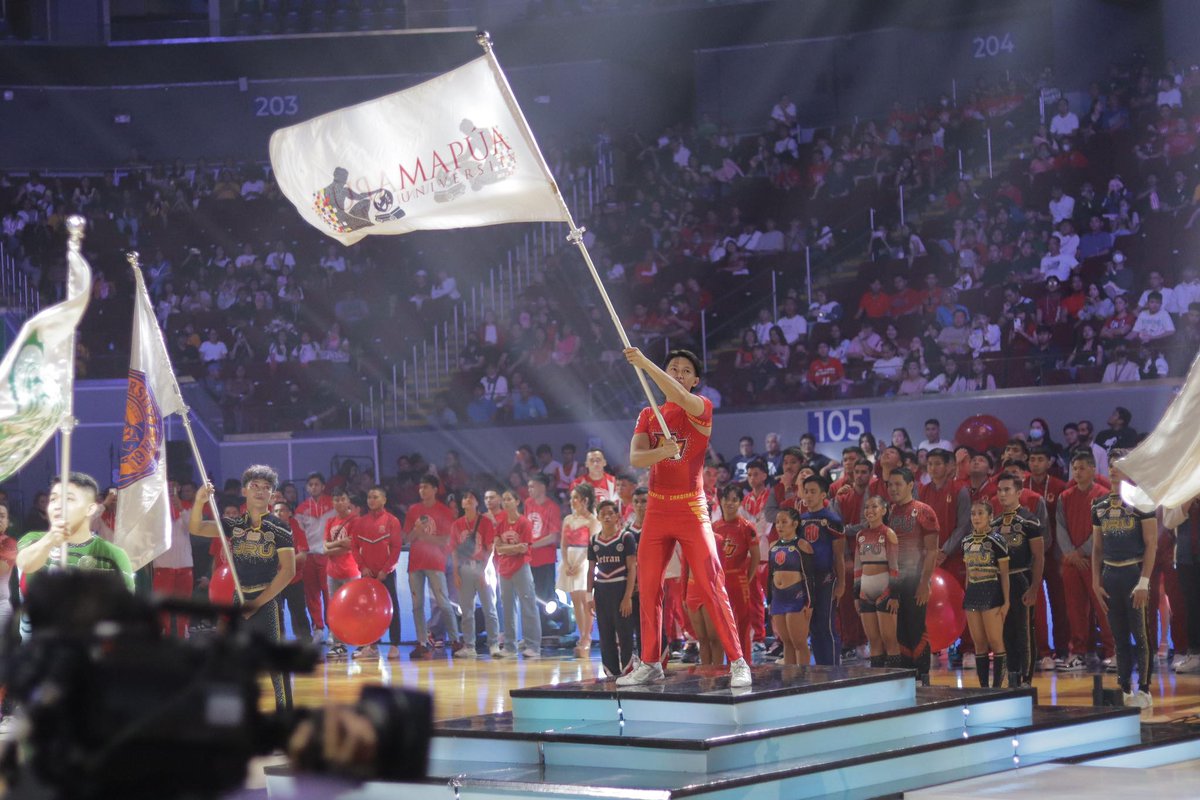 HAPPENING NOW: Live performance of the Mapúa Cheerping Cardinals for the National Collegiate Athletics Association (NCAA) Season 99 at the Mall of Asia Arena. #MapuaRC